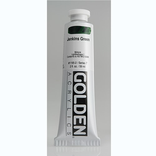 Golden, Heavy Body, Acrylic, Paint, 2oz, Jenkins Green